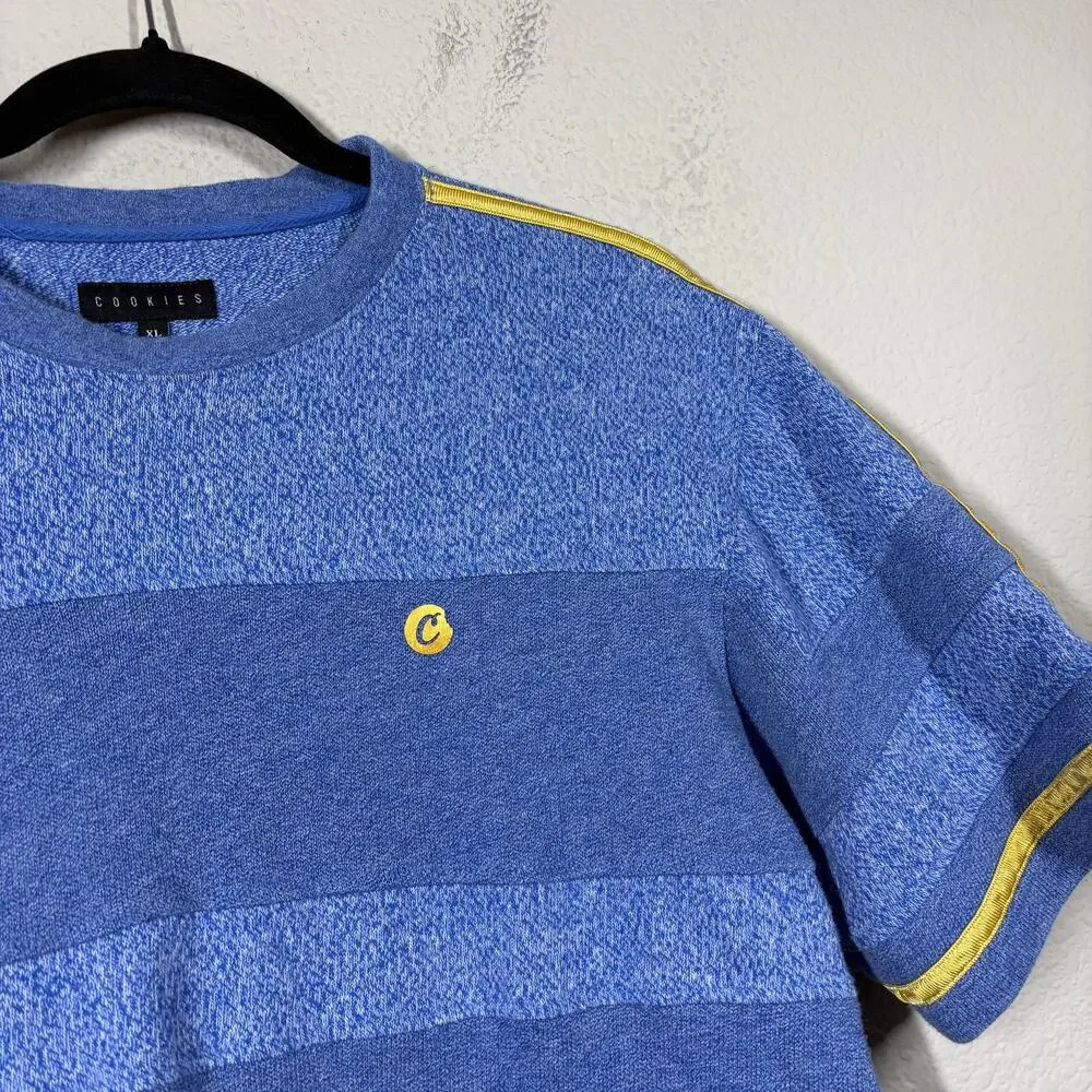 Cookies Mens XL Crew Neck Tee Blue Cotton Blend Short Sleeves - Picture 4 of 9